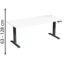 Geramöbel Schreibtisch Elevate Plus, elektrisch höhenverstellbar, HxBxT 630-1.280 x 1.800 x 800 mm, weiß/anthrazit