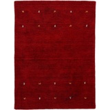 carpetfine Wollteppich Gabbeh Uni, rechteckig, Höhe: 15 mm, reine Wolle, handgewebt, Gabbeh Loom Tiermotiv, auch als Läufer rot