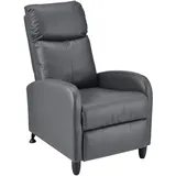 [en.casa] Relaxsessel Bregenz Kunstleder 60 x 102 x 92 cm Grau mit verstellbarer Rückenlehne
