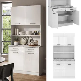 Vicco Küchenzeile R-Line 100 cm Weiß Hochglanz