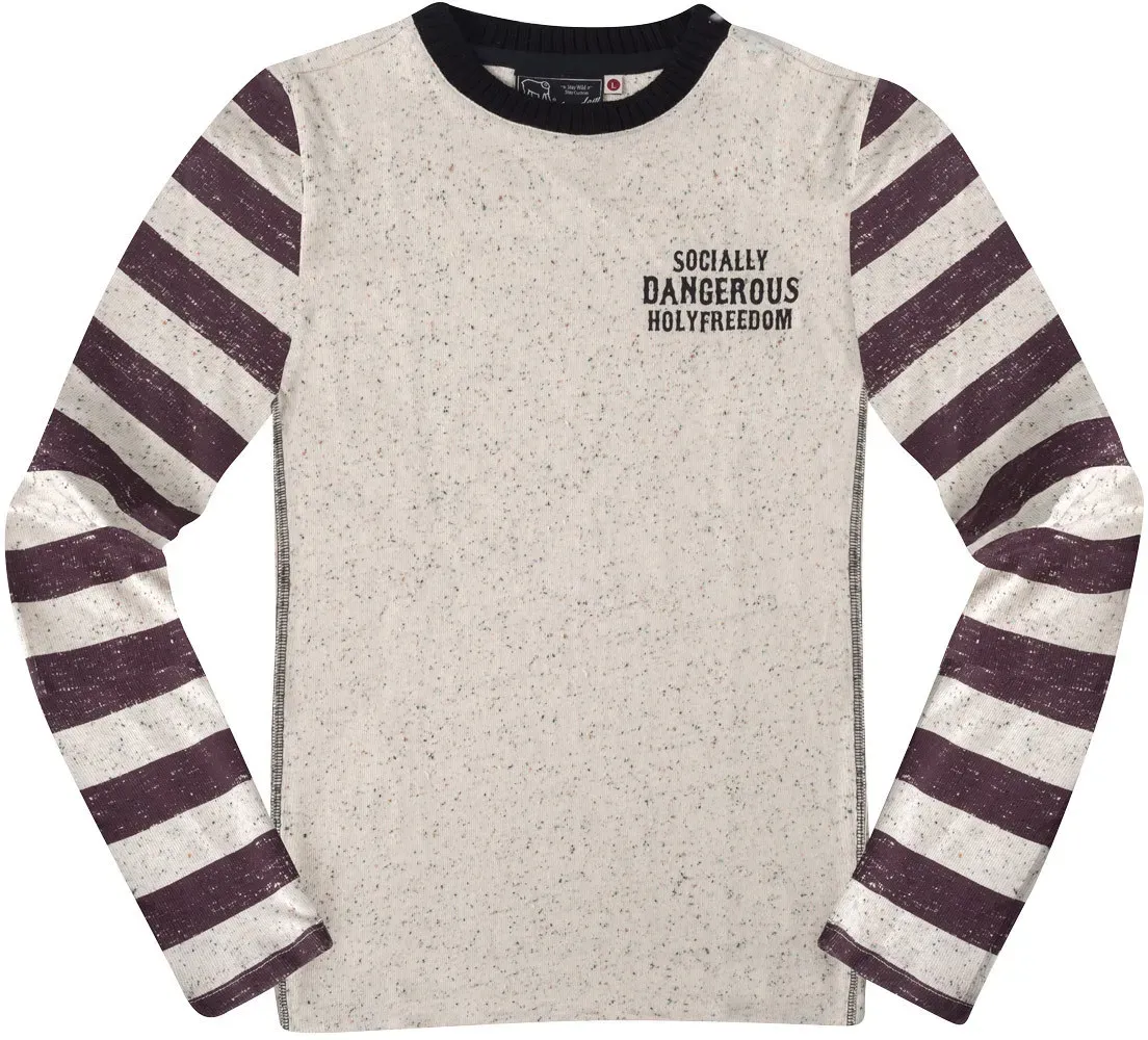 HolyFreedom Dangerous Langarmshirt, schwarz-rot-beige, Größe M für Männer