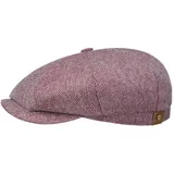 Stetson Hatteras Seide Schirmmütze Damen/Herren - Ballonmütze aus Seide - Flatcap mit Sonnenschutz UV 40+ - Schiebermütze mit Fischgratmuster - Schirmmütze Sommer/Winter dunkelrot 61 cm - 61