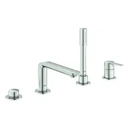 Grohe Lineare Wannenarmatur 19577DC1 supersteel, 4-Loch-Wannen-Armatur, Auslauf 220 mm