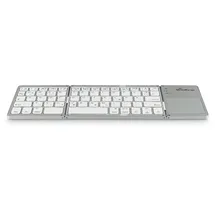 MediaRange kompakte Funk-Tastatur mit 63 Tasten und Touchpad, silber,
