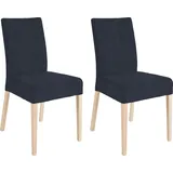 4-Fußstuhl HOME AFFAIRE "Umag", blau (dunkelblau (capulet 4010), silberfarben, dunkelblau (capulet 4010)), B:46,5cm H:94cm T:59,5cm, Massivholz, Polyester, Stühle, Sitz und Rücken gepolstert