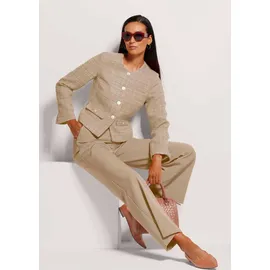 Madeleine Eleganter Tweed-Kurzblazer mit Metallknöpfen in beige | Gr.: 36