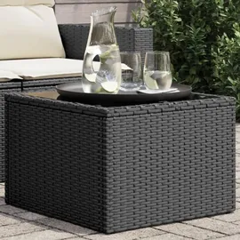 vidaXL Gartentisch mit Glasplatte 72,7 x 57,6 x 37 cm Schwarz