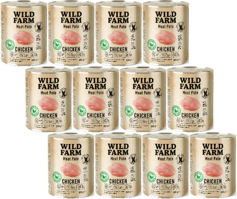 WILD FARM Pastete Huhn 12x800g glutenfreies Hundefutter