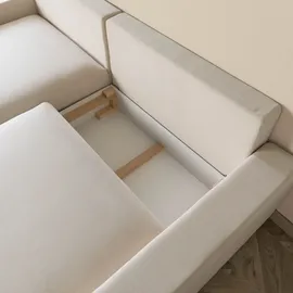 Livora Ecksofa Samt 234x170x78 beige SOFIA