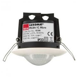 B.E.G. LUXOMAT PD3N-1C-DE Micro, Decken-Bewegungsmelder mit Akustiksensor, Reichweite Ø 10 m, weiß