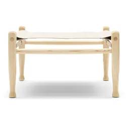 Carl Hansen - KK97170 Safari Hocker, Esche geölt / Leder Natur / Canvas Natur