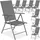 Tectake Marcellino Gartenstuhl 54,5 x 65 x 107,5 cm grau 8 St.