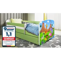 raumhirsch furniture Kinderbett Safari 80 x 180 cm Holzwerkstoff grün