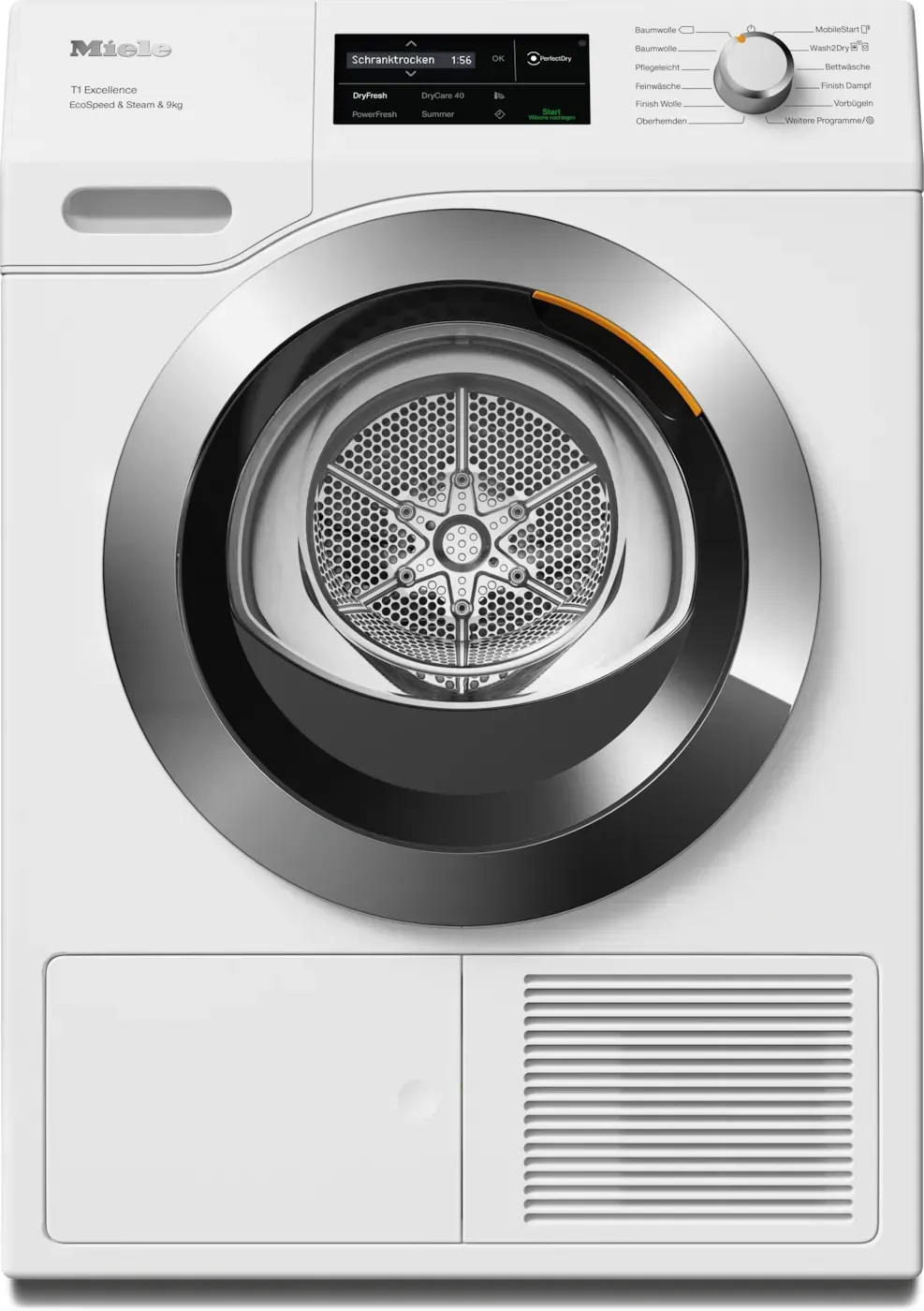 Miele TEL795WP EcoSpeed & Steam T1 Wärmepumpentrockner, 9kg, Lotosweiß