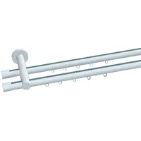INDEKO Gardinenstange INDEKO "Consul", weiß, L:260cm Ø:20mm, Aluminium, Gardinenstangen, Innenlauf Komplett-Set inkl. Gleitern und Montagematerial