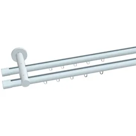 INDEKO Gardinenstange INDEKO "Consul", weiß, L:260cm Ø:20mm, Aluminium, Gardinenstangen, Innenlauf Komplett-Set inkl. Gleitern und Montagematerial