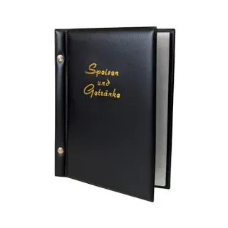 DECOR SERVICE Speisekarte (PVC) "Speisen und Getränke" schwarz, 8 Seiten, A5, 1 Stk.