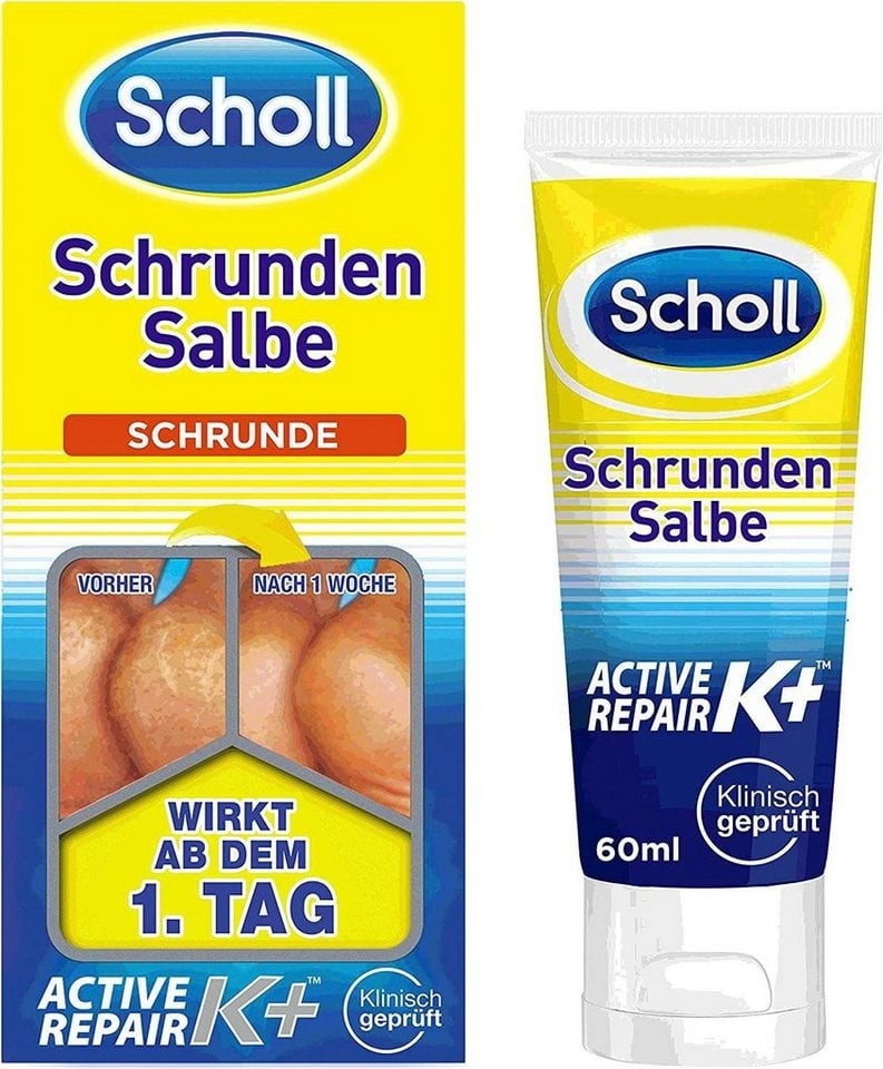 Scholl Fußcreme Active Repair K+, Schrunden Salbe weiß