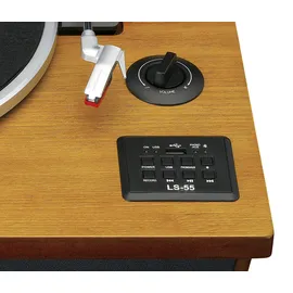 Lenco Plattenspieler mit Bluetooth®, USB, MP3, Lautsprecher - Holz
