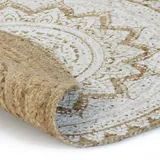 vidaXL Teppich Jute Geflochten Bedruckt 120 cm Rund