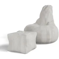 Juskys Sitzsack Chillex mit Hocker - Beige