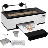 Furvveerr DTF Drucker L1800 T-Shirt Drucker Weiße mit Tinte Mischsystem,A3 DTF Drucker,1440 * 720dpi/1440 * 1440dpi,DTF Transfer Drucker,Transferdrucker für Hoodies/Onesies/Socken