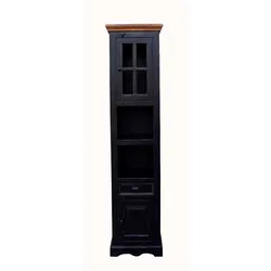 Badschrank in Schwarz Kolonial Design