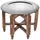 Marrakesch Orient & Mediterran Interior Marokkanischer Runder Tisch Couchtisch Halab ø 60cm rund | Orientalischer Wohnzimmertisch mit klappbaren Vintage Gestell aus Holz in Braun | Tablett Nizza Klapptisch ist aus Metall Silber