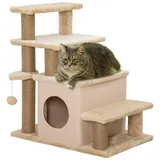 PawHut Haustiertreppe 3/4-stufige Hunderampe Beige