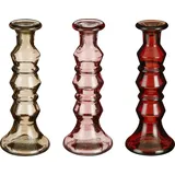 Mica decorations Kerzenständer Eve Glas Rot/Rosa/Braun