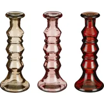 Mica decorations Kerzenständer Eve Glas Rot/Rosa/Braun