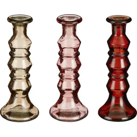 Mica decorations Kerzenständer Eve Glas Rot/Rosa/Braun