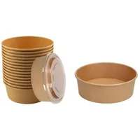 lauroo Kraft Salatschalen Braun 50-tlg.