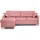 Fun Möbel Ecksofa Schlafsofa MOLDE Stoff (FUEGO) Rosa Ottomane Links