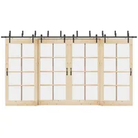 VidaXL Schiebetürbeschlag-Set 427 cm Stahl Schwarz