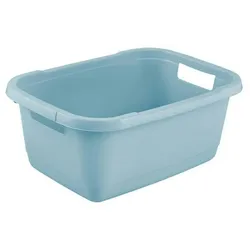 Keeeper - Wäschekorb 55 x 40 x 23 cm, nordisches Blau, schlichtes Design