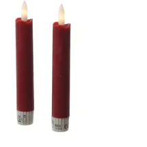 MARELIDA LED Stabkerzen 15 cm rot 2 St.