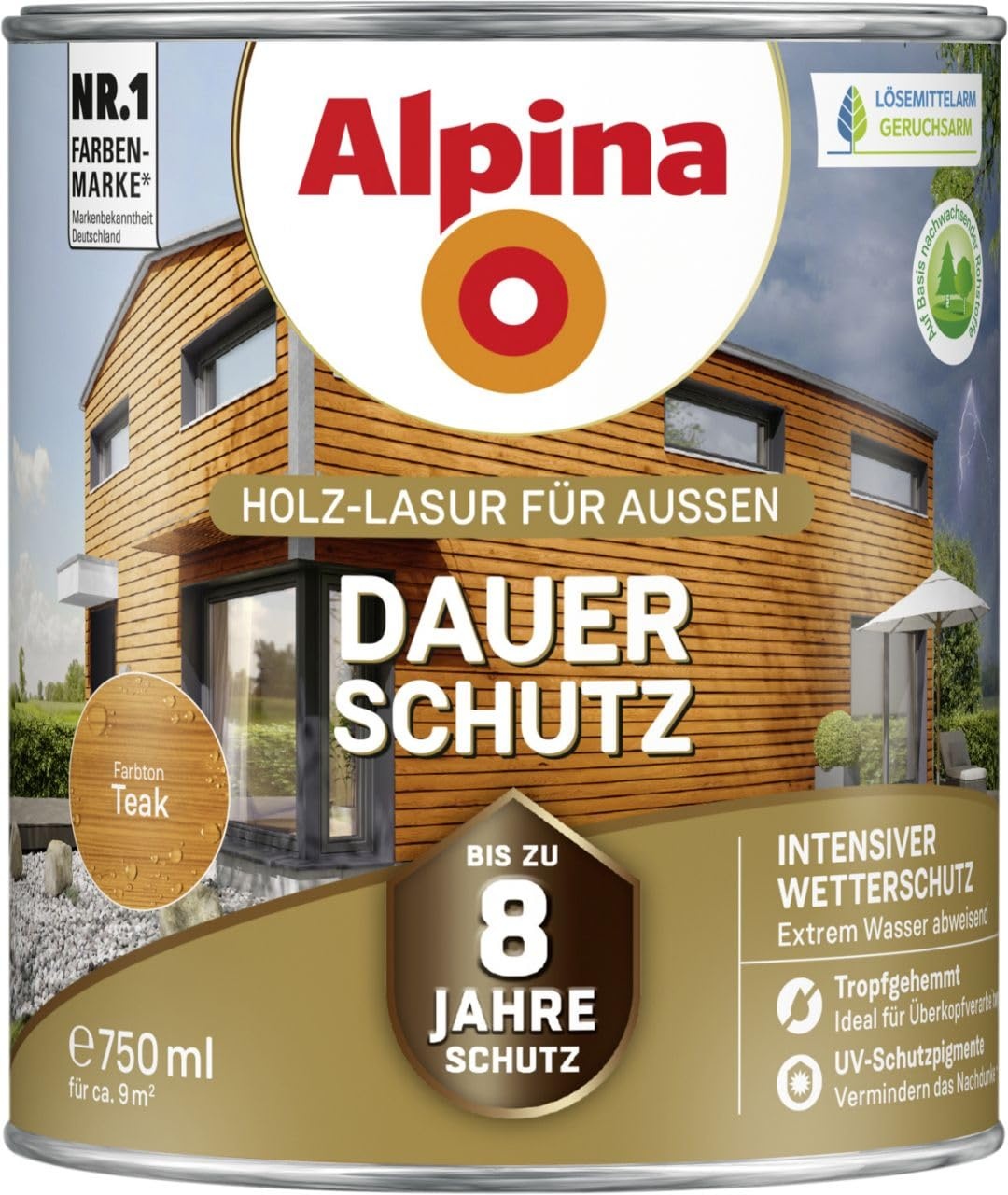 Alpina Dauerschutz Lasur (teak)