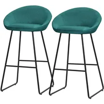 ML-Design Barhocker 75 cm hoch 2er Set Petrol