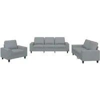 VidaXL 3-tlg. Sofagarnitur Hellgrau Stoff