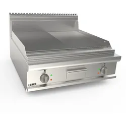SARO Elektrogriddleplatte 800mm breit Tisch 1/2+1/2 Mod