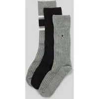 Socken in Ripp-Optik mit Geschenkbox im 3er-Pack, Hellgrau Melange, 39-42