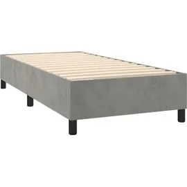 vidaXL Boxspringbett mit Matratze Hellgrau 100x200 cm Samt - Grau