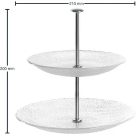 LEONARDO 2-stöckige Etagere Pralina 20 cm Glas Transparent Klar