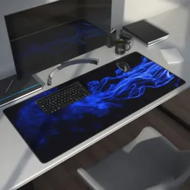 CSL Gaming Mauspad, XXL, Mousepad, 900 x 400 x 3 mm, Tischunterlage, abwaschbar, Blauer Rauch