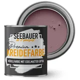 SEEBAUER diy Kreidefarbe für Möbel Lila 375ml für Innen (No. 955 Plum Cake) Möbelfarbe ohne Schleifen - Holzfarbe extra matt - Holzlack, Möbellack hohe Deckkraft