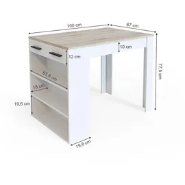 Vicco Repose, Stehtisch Loungetisch Tresentisch Tisch Küchentisch Regal