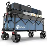 Sekey Bollerwagen Sekey Bollerwagen Faltbar XXXL Superlang 4013, 300L 150KG, Alle-Gelände Reifen, Ultrakompakte Faltgröße, mit Bremsen blau|grau