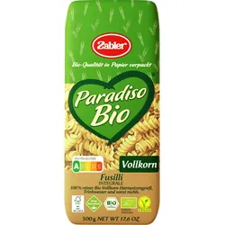 Zabler Bio Paradiso Vollkorn Fusilli 500G