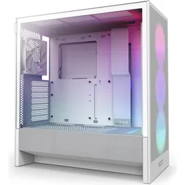 NZXT H5 Flow RGB 2024 Midi Tower ATX Gehäuse weiß mit Sichtfenster